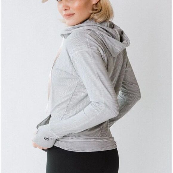 Albion Go To Sweet Stripe Lightweight Women’s Hoodie Zip Up Jacket XS - Picture 1 of 12